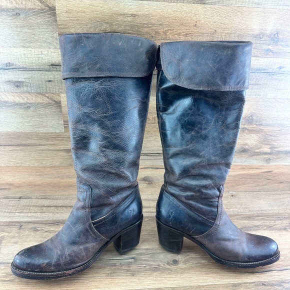 Frye Jane Tall Cuff Over Knee Boots Size 9B, SLT Slate 1361 - Picture 7 of 11